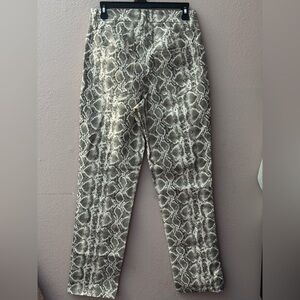 Good American Black and White Snake Print Trousers